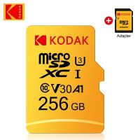 การ์ด Kodak Micro SD U3 V30 256GB 128GB SDXC การ์ดหน่วยความจําแฟลช C10 U3 4K HD cartao de Memoria Micro SD TF Card พร้อมอะแดปเตอร์ SD