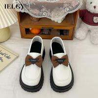 IELGY  Women S Bowknot Harajuku Style Casual All-Match Leather Shoes