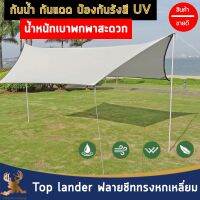 Top lander ฟลายชีททรงหกเหลี่ยม 3×4เมตร เคลือบกัน uv กันน้ำ กันแดด น้ำหนนักพกพาสะดวก