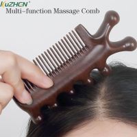 Multifunctional Meridian Massage Comb Handleless Wooden Point Acupuncture Head Comb Wide-Tooth Sandalwood Comb Massage Head