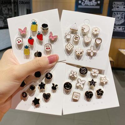 10Pcs Fashion Brooch Women Pin Clothes Decoration Anti-Exposure Buckle Cute Neck Fastener Nail Pearl Button Accessory