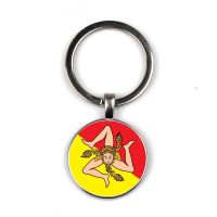 【CW】✸◊  Trinacria Keychain Glass Gem Jewelry Custom Photo Personality  Keychains gifts for men