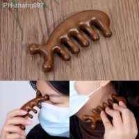 1PC Body Meridian Massage Comb Sandalwood Five Wide Tooth Comb Acupuncture Therapy Blood Circulation Anti-Static Smooth Hair