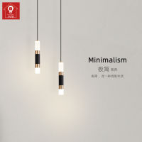 MZD [【มี3สี Bulb】bedside Chandelier Led Simple Modern Bedroom Study Single-Head Pendants Light Strip Lamp Nordic Creative Restaurant Bar Lamp