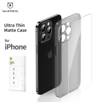 SmartDevil Ultra Thin Matte Phone Case for iPhone 14 13 12 11 Pro Max Temper Glass Screen Protector Translucent Hard Back Cover  Screen Protectors