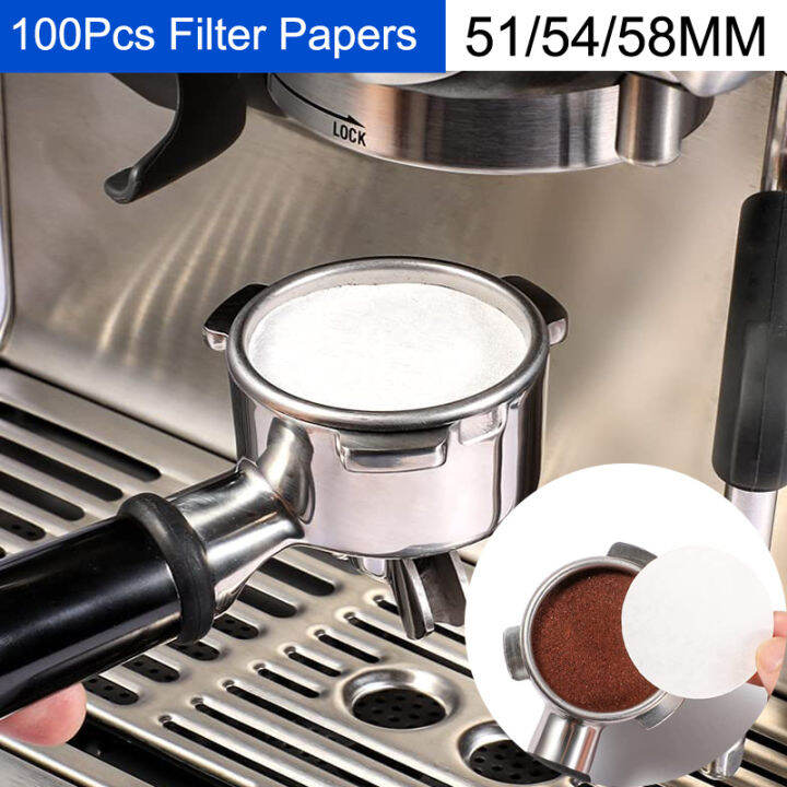 100 Pcs 51/54/58mm Puck Screen Portafilter Paper Barista Maker Unbleached Coffee Paper Filter