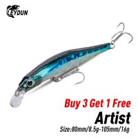 LEYDUN Artist FR Silence Sinking Minnow Fishing Lures 80mm 105mm Jerkbaits Good Action Wobblers High Quality Hard Baits Sea Bass