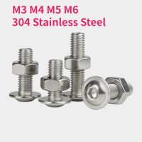 M3 M4 M5 M6 304 Stainless Steel bulat panci kepala dengan mesin cuci Hexagon Hex soket Allen sekrup baut mur bermacam-macam Kit Set