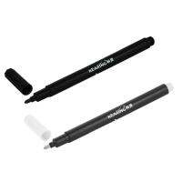 2pcs Fabric Marker Pens Permanent Colors for DIY Textile Clothes T-Shirt Shoes - White &amp; Black