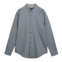 OASIS เสื้อเชิ้ตผู้ชาย แขนยาว มีกระเป๋า ผ้าCotton 100%  รุ่น MWLB-4009P-02 สีเทาดำ , เงิน ,