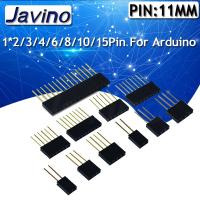 ♚▧♘ 10PCS 2.54mm Single Row Female Long pins 11mm Breakaway PCB Board Pin Header socket Connector 1x2/3/4/6/8/10/15Pin For Arduino