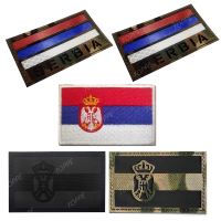 hotx【DT】 Serbian Flag Serbia Embroidered Multicam   Embroidery Badges Reflective Stripes