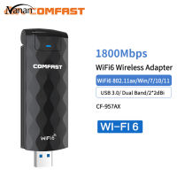 การ์ดเครือข่ายไร้สาย Usb Cf-957ax Wifi6พร้อมเสาอากาศพับได้ Usb3.0อินเตอร์เฟซ1800Mbps ความเร็วสูง1800เมตรตัวรับส่งสัญญาณ