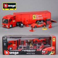 Bburago 1:43 Ferrari การบำรุงรักษาฉากรถพ่วงรถบรรทุกรถแทรกเตอร์ขนาดใหญ่หล่อตายงานอดิเรกของเล่นแบบจำลองรถมอเตอร์ไซค์