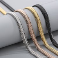 【DT】hot！ Four-color 6/8mm Chunky Braided Snake Chain Trend Men Ladies Choker Flat Fashion Accessories