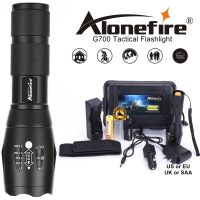 Powerful G700 Flashlight XML T6 L2 led Aluminum Waterproof Zoom Camping Torch Tactical light AAA 18650 Rechargeable Battery Rechargeable  Flashlights