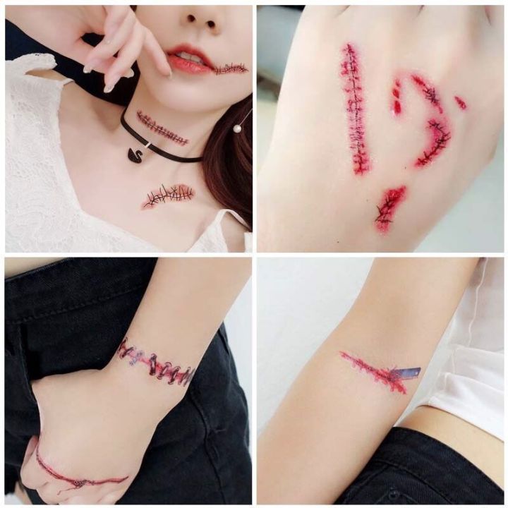 yf-30pcs-halloween-scar-tattoo-stickers-fun-realistic-party-holiday-festival-arm-body-disposable-temporary-sticker