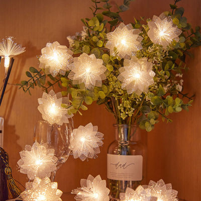 ไฟราวดอกลีลาวดีสายหลอดไฟ Led ดอกไม้ประดิษฐ์ใช้แบตเตอรี่ตกแต่งงานเลี้ยงคริสต์มาสงานแต่งงานสวนในบ้าน
