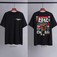 2023 New2PAC TuPac Vintage แรงบันดาลใจหลวมเสื้อผ้าเสื้อยืดสำหรับชาย Oversize Street แฟชั่น Tee เสื้อ