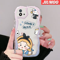 เคส JIUMOO สำหรับ Realme C20 C20A C11 C11 2021 2020 Narzo เคส50i การ์ตูนน่ารักอลิซเด็กผู้หญิงเนื้อครีมขอบคลื่นนุ่มเคสมือถือกันกระแทกแบบใสโปร่งใสลายกล้องถ่ายรูปที่สร้างสรรค์เรียบง่ายฝาครอบป้องกันอ่อนโยน