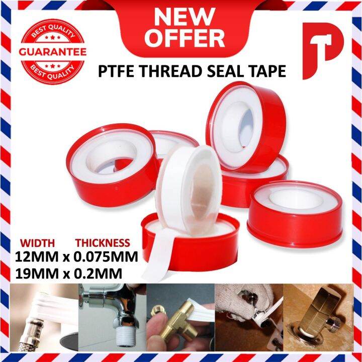 PTFE Thread Seal Tape White Pipe Sealing Tape Pair Air (12MM/19MM) | Lazada