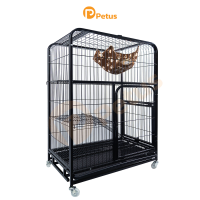 กรงเเมวขนาดใหญ่ กรงคอนโดแมว ขนาด 78x49x108 cm. กรงแมว 3 ชั้น แถมเปล ถาด ที่นอน Cat Cage Pomdog