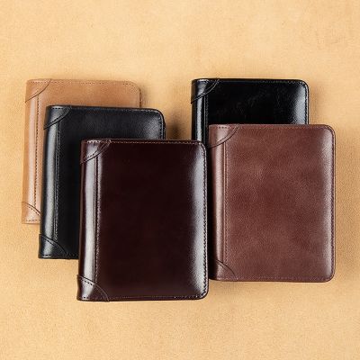 （Layor wallet） กระเป๋าสตางค์สั้นแบบบางสีดำ Rfid หนังแท้คลาสสิกคุณภาพสูงกระเป๋าใส่นามบัตรแบรนด์ผู้ชายกระเป๋าถือสำหรับบุรุษกระเป๋าเงินขนาดเล็ก