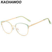 Kachawoo ladies blue light filter glasses for computer cat eye woman eyewear frames optical alloy pink white fashion trending