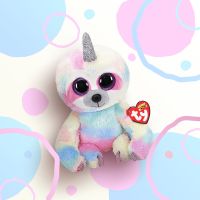 【cw】 15CM Ty Beanie Cooper Big Eyes Unicorn Sloth Stuffed Animals Kawaii Collection Birthday for Kids