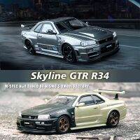 INNO In Stock 1:64 Skyline GTR R34 M-SPEC NUR Nismo OMORI FACTORY Diecast Diorama Car Model Collection Miniature Carros Toys