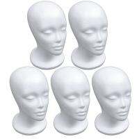 5X Female Foam Mannequin Head Model Hat Wig Display Stand Rack White