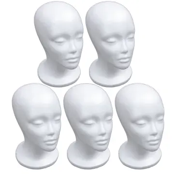 Display Male Foam Mannequin Head Model Hat Wig Display Stand Rack white 