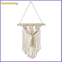 Hiasan Dinding Kamar Tidur Gantung LINNANZHUBING ทำด้วยมือพู่ห้อย Macrame ทอมือพรมทอแขวนผนัง