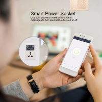 10A Smart Outlet Plug ซ็อกเก็ตไฟฟ้าไร้สายมือถือ GSM โทรศัพท์ รีโมทคอนโทรล ซ็อกเก็ตสำหรับใช้ในครัวเรือน EU Plug 110‑220V