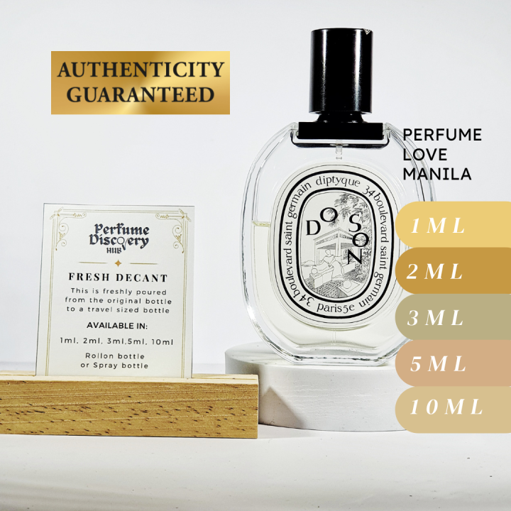 Diptyqu e Do Son eau de toilette 3ml decant (left most) in white roll ...
