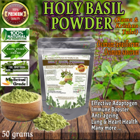 HOLY BASIL POWDER - RAMA and KRISHNA TULSI Powder/Churna (Green and Purple Tulasi, Thulasi Churanam, Selasih Suci)   Ocimum tenuiflorum/sanctum  PURE PREMIUM QUALITY