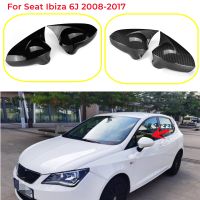 【car parts】2ชิ้นรถปีกด้านข้างกระจกมองหลังปก Cap สำหรับที่นั่ง Ibiza 6J ที่นั่ง Ibiza MK4 2008 2017อุปกรณ์เสริมกรณีรถโล่