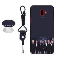 BTS เคสโทรศัพท์สำหรับ Samsung Galaxy J6 Prime/J6 Plus ซิลิคอนนุ่มกรณีที่มีรูปแบบเดียวกันแหวนและเชือก