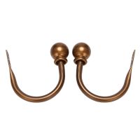 Set of 2 Metal Decorative Curtain Holdbacks, Wall Mounted Window Drapery Tiebacks for Bedroom, with Screws, Bronze