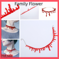 Family Flower Flash Sale ฮาโลวีนปาร์ตี้ชุดลูกพังก์ร็อค deathrock เลือด Red Stitch Choker สร้อยคอ