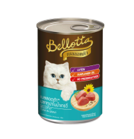 Bellotta เบลลอตต้า 400g. อาหารเปียกแมว (กระป๋อง) ทูน่าในน้ำเกรวี่ (ฟ้า)