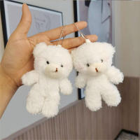 Keychain Schoolbag Keychain Wedding Plush Blush Bear Toy Cartoon Hanging Pendant Mini Doll Bear Keychain Plush Toy