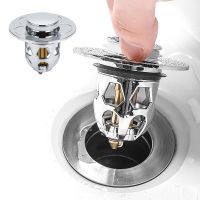 2023New Stainless Steel Pop-Up Bounce Core Basin Drain Filter Hair Catcher Sink Strainer Bathtub Stopper Bath Plug Bathroom Tool Traps Drains