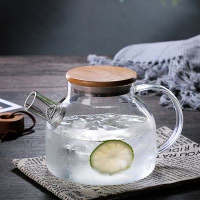 1L/1.6L Transparent Borosilicate Glass Teapot Heat-Resistant Large Clear Tea Pot Flower Tea Puer Kettle Office Home Drinkware