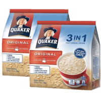 QUAKER 3in1 Oat Cereal Drink ORIGINAL เควกเกอร์ ข้าวโอ๊ต ซีเรียล ดริ้งค์ สำเร็จรูป ออริจินอล 28g. x