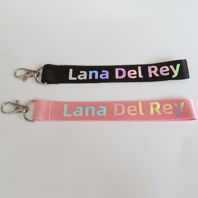 Singer Lana Del Rey Nylon KeyChain Discoloration Laser Name Key Chain Car Jewelry Chaveiro Llaveros Key Chains