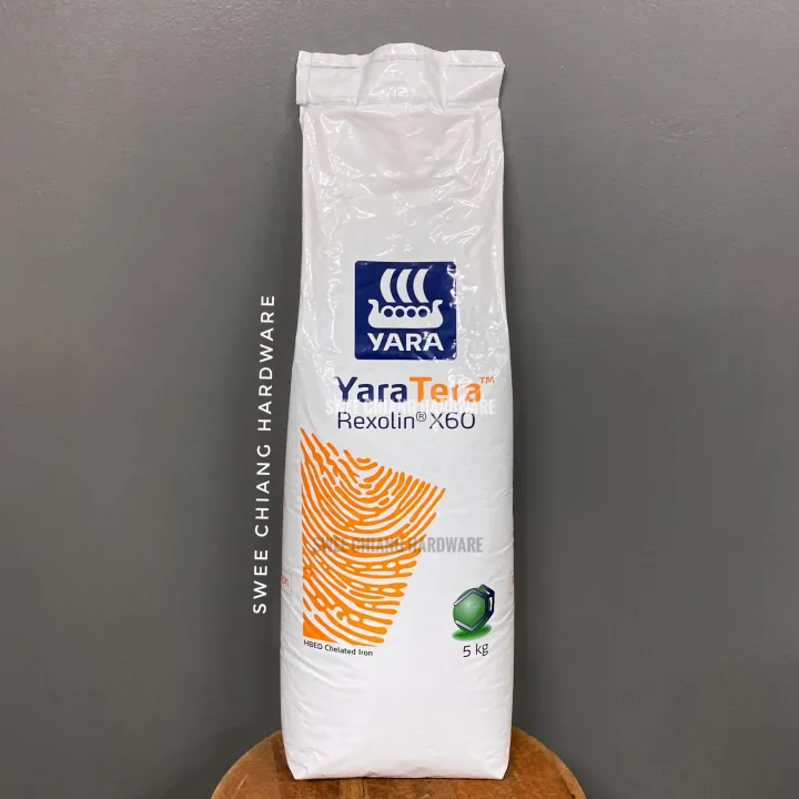 YaraTera Rexolin X60 5kg HBED Fe Ferum/Iron Chelate Foliar/Fertigation/Hydroponic Fertilizer