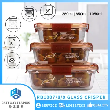 1050ml Toughened Glass Container Fresh Insulated Lunch Box Bento Quality  Food Container Leakproof Storage Box