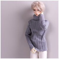 BJD doll clothes suitable for 1-3 1-4 uncle size gray small twist knit turtleneck bottoming shirt sweater sweater doll accessori