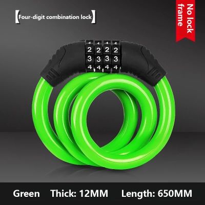 【CW】 Combination Number Code Cycle Lock 12mm X 650mm Cable Chain Anti-theft Mountain Accessories